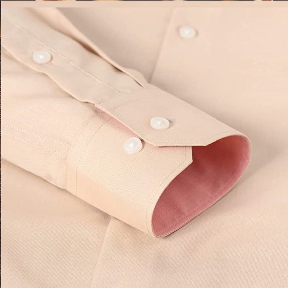 GOLLNWE Long Sleeve Contrast Collar & Convertible Cuffs Dress Shirt  NEW W/TAGS! - Picture 7 of 12